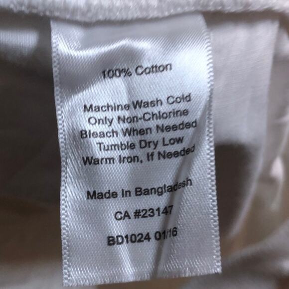 Talbots Womens Pants White High Rise Pull On Drawstring Ankle 100% Cotton 10 - Picture 5 of 11